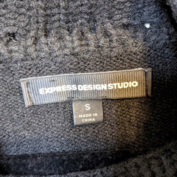 Express Black Knit Sweater Turtleneck Top S 🖤 - Picture 3 of 4